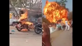 Watch, New Royal Enfield bike catches fire and explodes after a long drive