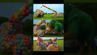 Elephant 🐘 hathi JCB tractor 🚜 trucks Gubara baloon colour full #viral #trending #youtubeshorts