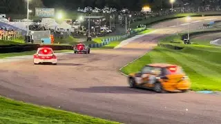 Supernational and BMW Mini 5 Nations Rallycross Cars Floodlit Racing At Lydden Hill