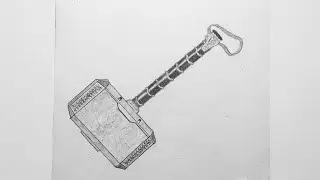 How To Draw Thor's Hammer | MJOLNIR | Step By Step With Pencil. @SharmajiDrawingMemo