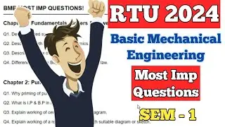 BME IMP QUESTIONS RTU EXAM 2024 | B.tech Sem 1 | BME | RTU