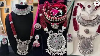 चाँदी के रानिहार मंगलसूत्र सेट डिजाइन| latest Silver choker necklace design| silver chick set design