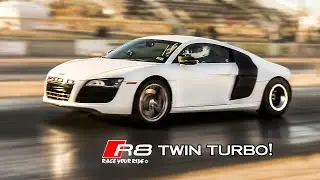 AUDI R8 TWIN TURBO V-10 SPEEDRIVEN SUPERCAR! BYRON DRAGWAY!