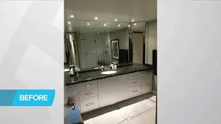 A bathroom gets a glamorous, art deco makeover