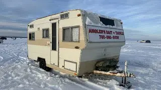 Catching Lake Trout Out Of Anglers Bait & Tackle Rental Trailers On Cold Lake