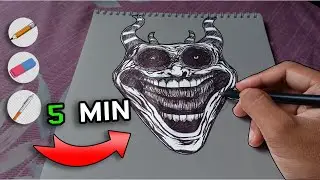 Как нарисовать Тролльфейс поэтапно #рисунок #видео #троллфейс
