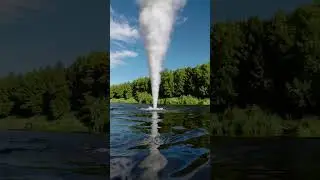 A Water Tornado Over a Lake