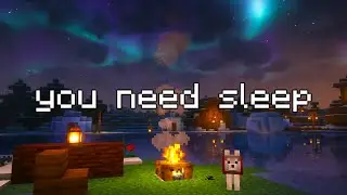 no more thinking tonight... (minecraft music w/ snow and aurora)