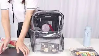 Clear Backpack School Bag- Heavy Duty PVC Transparent Backpacks with Multi-pockets-Chiterion MX0378