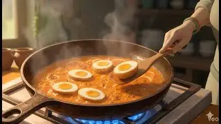 🍚💛 Nothing Left in the Pan, Only Happiness | Egg Curry Story#peaceful Village #GhibliStyle #FoodASMR