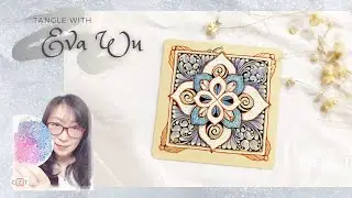 Zentangle 禪繞畫 #1345 How to draw by Eva Wu  禅绕画 ゼンタングル