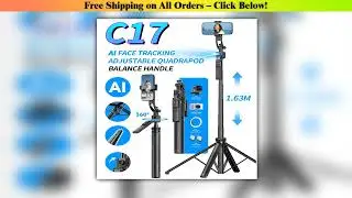 C17 Monopod 360 Auto-Rotation AI Tracking Shooting Tripod Bluetooth Shutter Fill Light For Phone