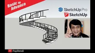 Cara Membuat Tangga Spiral | Sketchup Tutorial