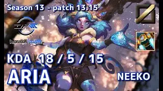 【KRサーバー/M1】DFM Aria ニーコ(Neeko) VS ゼド(Zed) MID - Patch13.15 KR Ranked【LoL】