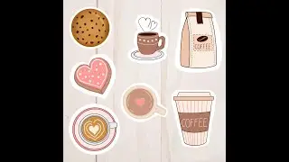 FREE! Lovely and cute coffee stickers to download #shorts #freedownload #clipart #coffee