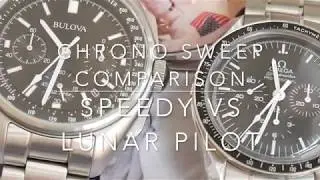 Chronograph Sweep Comparison - Omega Speedmaster Professional vs Bulova Lunar Pilot