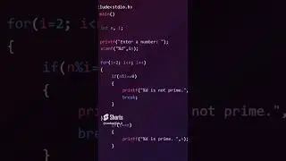 C program to find if an input number is prime