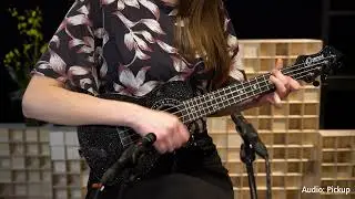 Horizon Series Concert Size Ukulele by Ortega Guitars - Black Sparkle - RUHZ-CE-STAR