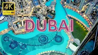 DUBAI 4K ULTRA HD FLYING OVER Driving Downtown Adventure Relaxing Music 4K Video HD HDR 60 FPS