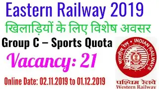 Eastern Railway 2019 Group c Sports Quota Vacancy