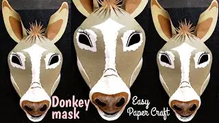 Donkey Mask Paper Craft. Donkey Costume. Animal Mask. School Craft. #donkeyMask #paperCraft #ckart