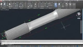 autoCAD 3D, Stud bolt, how to drawing stud bolt