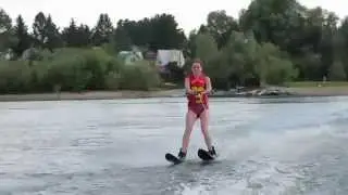Waterski at Ob river, Siberia, Russia