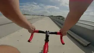 POV fixed gear riding, back to st. pete from tampa on the new bike path that goes over TAMPABAY