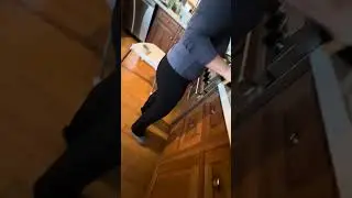 Us  making an cheese and spinach  ￼omelette