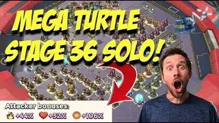 BOOM BEACH - MEGA TURTLE 36 CRAZY SOLO! GBE HACK JOB...BOOM!