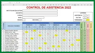 🔴c&oacute;mo CREAR un REGISTRO DE ASISTENCIA para Alumnos en Excel PASO A PASO ( Actualizado)