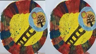 Easy acrylic art for kids and toddlers/beginners/mix media art,
