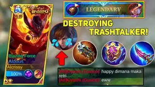 TOP GLOBAL ALDOUS VS TRASHTALKER GUSION! NO MERCY TRASHTALK ON! ALDOUS BEST BUILD 2023 - MLBB