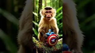 The monkey eating Capitan America