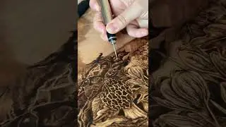 What happens when you add a splash of watercolour to woodburning #pyrography #woodburning