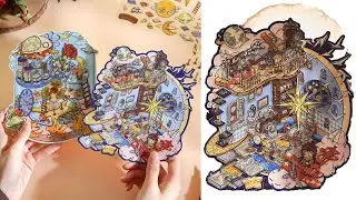 📚 ASMR Sticker Therapy: Decorating My Dreamy Astronomical Lab 🔭✨ | Handmade Relaxing Art