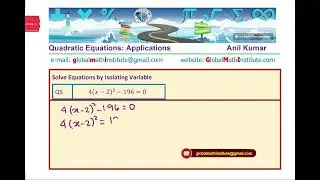 How to Solve Quadratic Equations by Isolating Variables Vertex Form GCSE 9 Higher