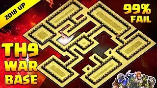 Clash of Clans TH9 War Base | 99% Fail | EPIC Anti 3S | Anti All Combo