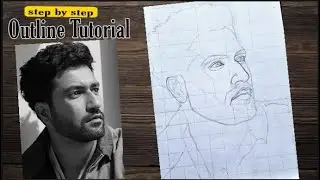 How to draw Vicky Kaushal Drawing step by step | outline tutorial