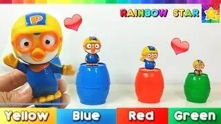 Learn Colors Learn Sizes / Surprise eggs  & Pororo - Rainbow Star