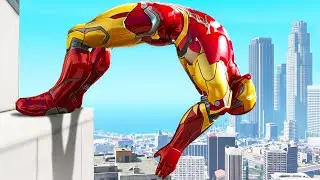 IRON MAN CRAZY JUMPS/FALLS #1 (GTA 5 Iron Man Fails)