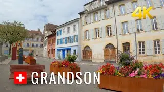 Grandson Switzerland,  the medieval village, the most beautiful Villages in Switzerland 4K