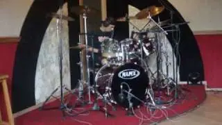 Alex from the band Setfire recording Envy Shit drums at Acustica Studio