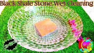Wet Cleaning Of Black Square Shale Stone | Satisfying Slate items Cleaning Asmr | #viralvideos