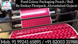 Food Colour Pouch Packaging Material / Cylinder Printed Rotogravure Printing / Emkay Flexipack