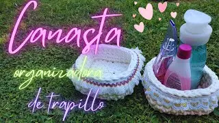 ¡Hazlo en pocos MINUTOS! 🧶 Canasta organizadora de Trapillo a Crochet (PASO A PASO)