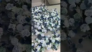 Wedding Props Arch Backdrop Party Event Decor Artificial Flower Row Silk Blue White#diy  #flower