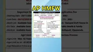 AP HMFW staff nurse recruitment 2022 #latest #viral #shorts