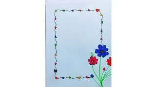 How to Draw Floral Border Design | Easy Flower Border Drawing for Beginners | Satisfying Art