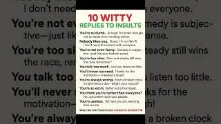 10 Witty Replies to Insults 😎 | Smart Comebacks in English 💬 #Shorts